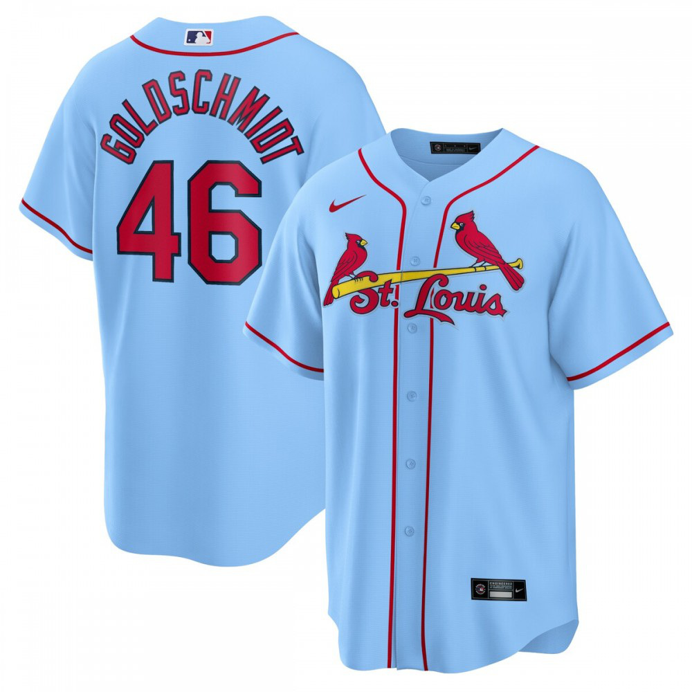Paul Goldschmidt St. Louis Cardinals Alternate Replica Player Name Jersey - Light Blue-Pro Kit Vault | Brand New 26/27 Sports Jerseys